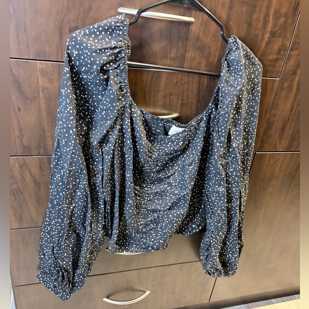 A New Day Black and Cream Speckled Blouse